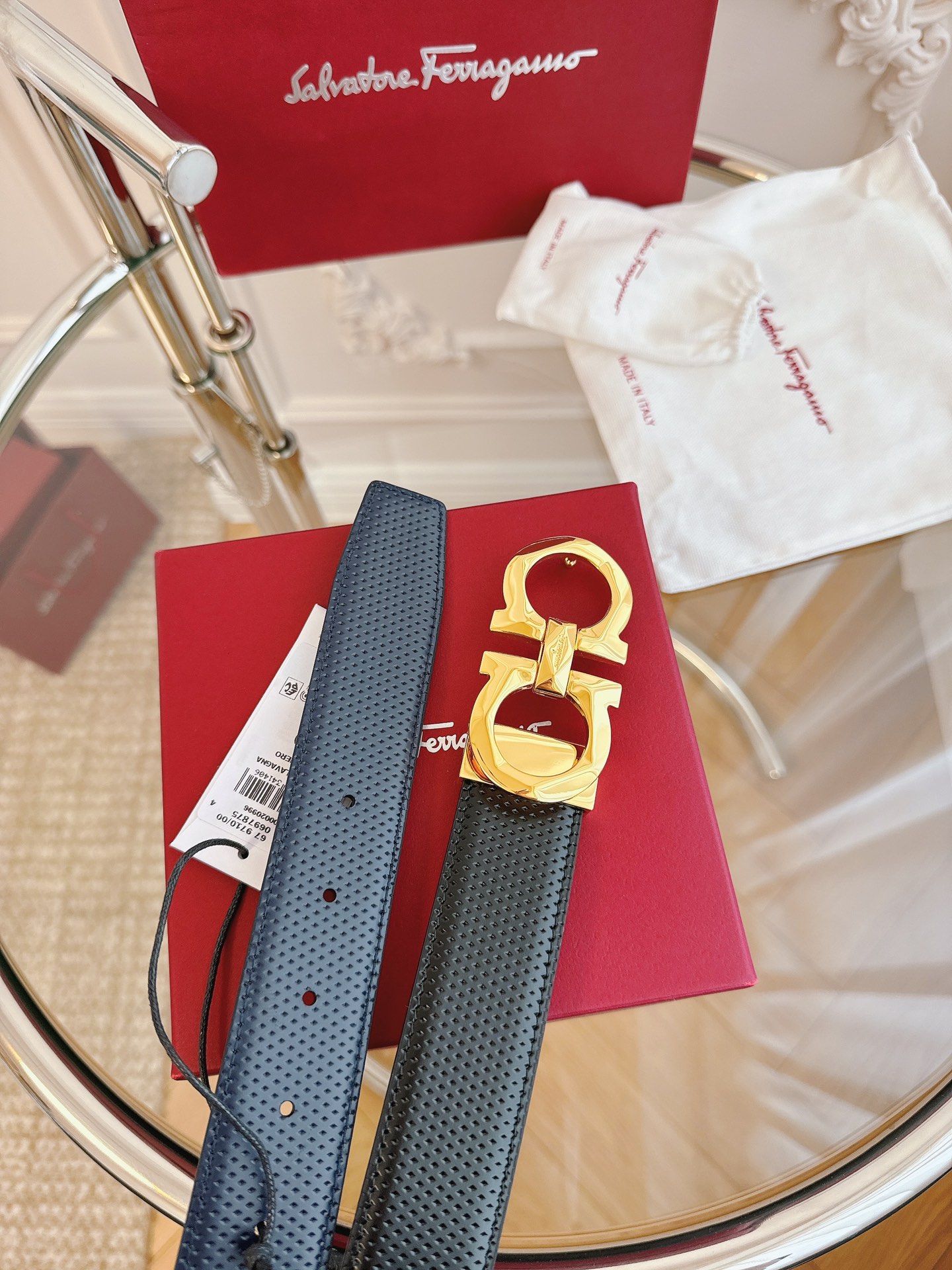 DÂY LƯNG Salvatore Ferragamo Adjustable Gancini Belt Khóa bạc