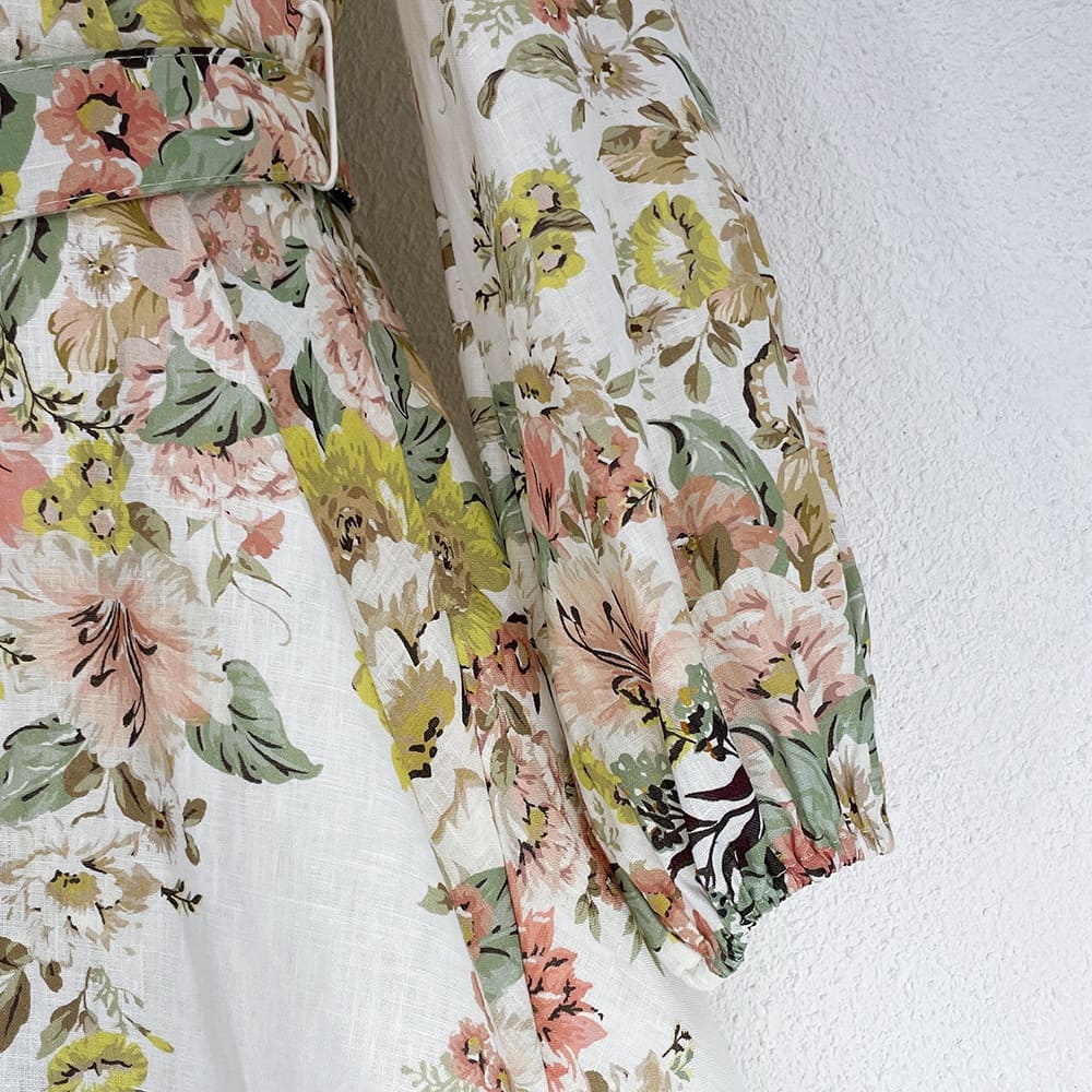VÁY ZIMMERMANN Vintage Flower Long Sleeve Long Dress High Classy
