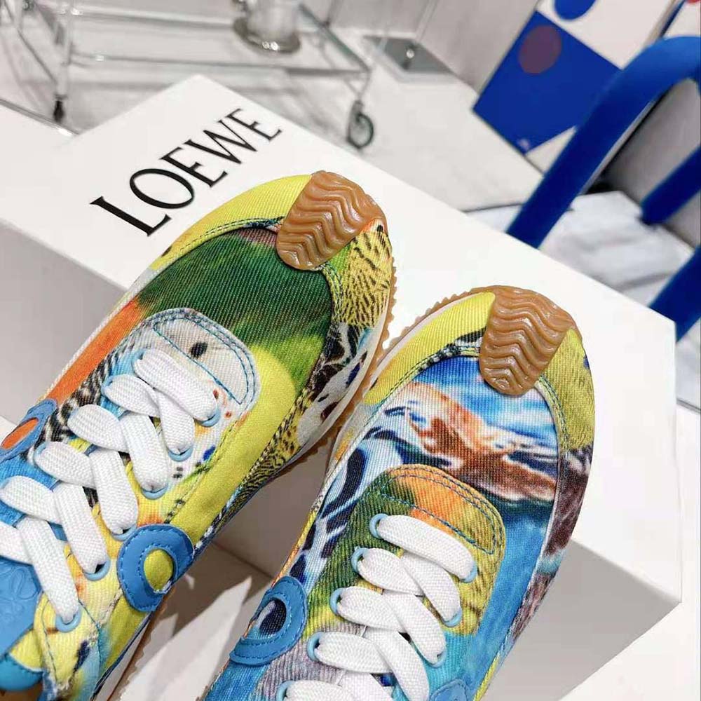 GIÀY LOEWE Men Flow Runner in Printed Canvas