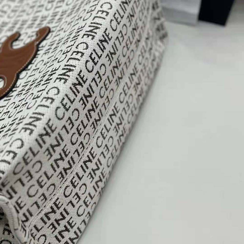 TÚI Celine Women Large Cabas Thais in Textile with Celine All-over
