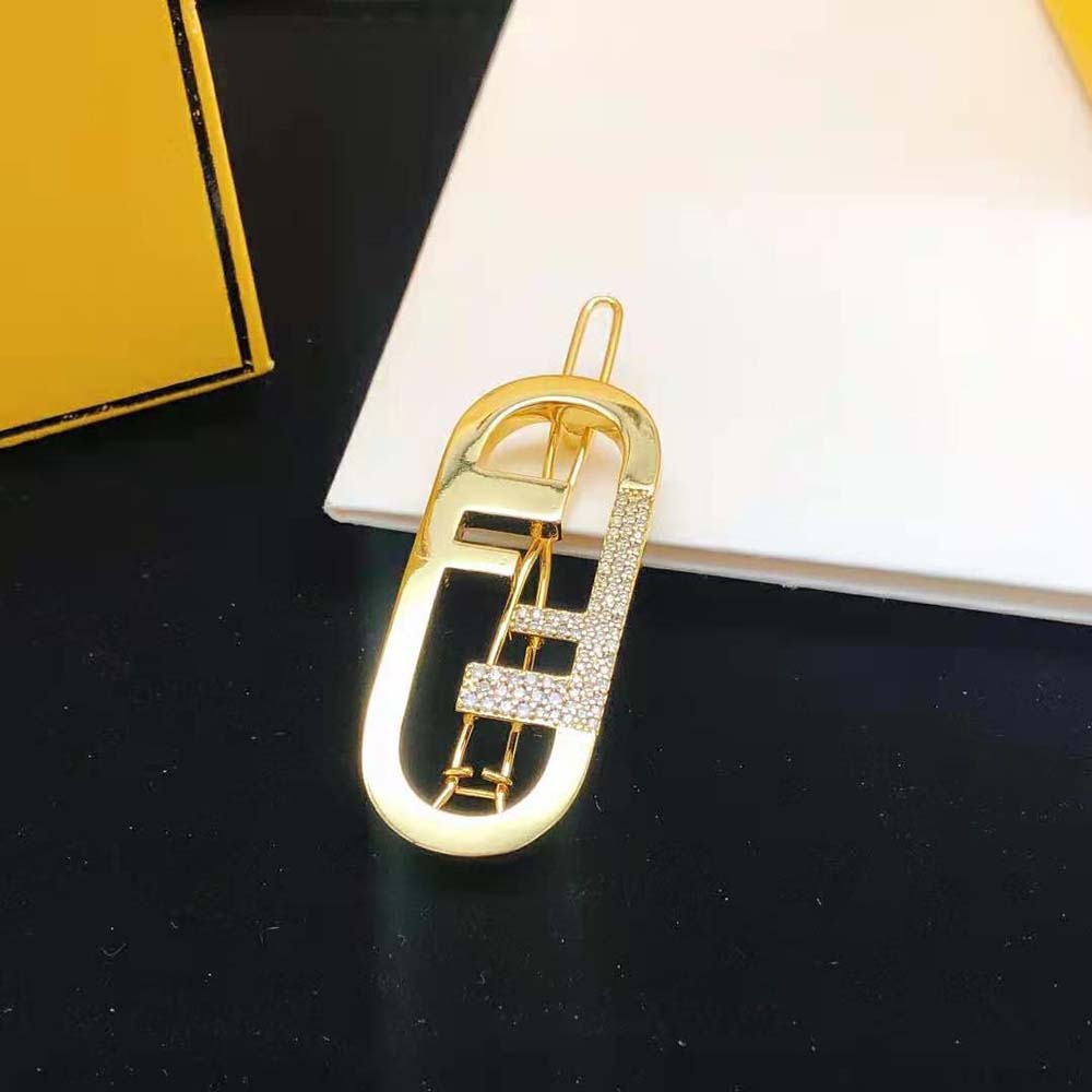 Kẹp tóc Fendi O’Lock Hair Clip Gold-Coloured