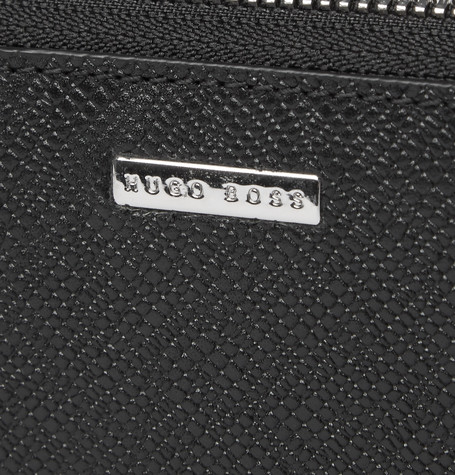 VÍ DA HUGO BOSS Signature Cross-Grain Leather Billfold Wallet