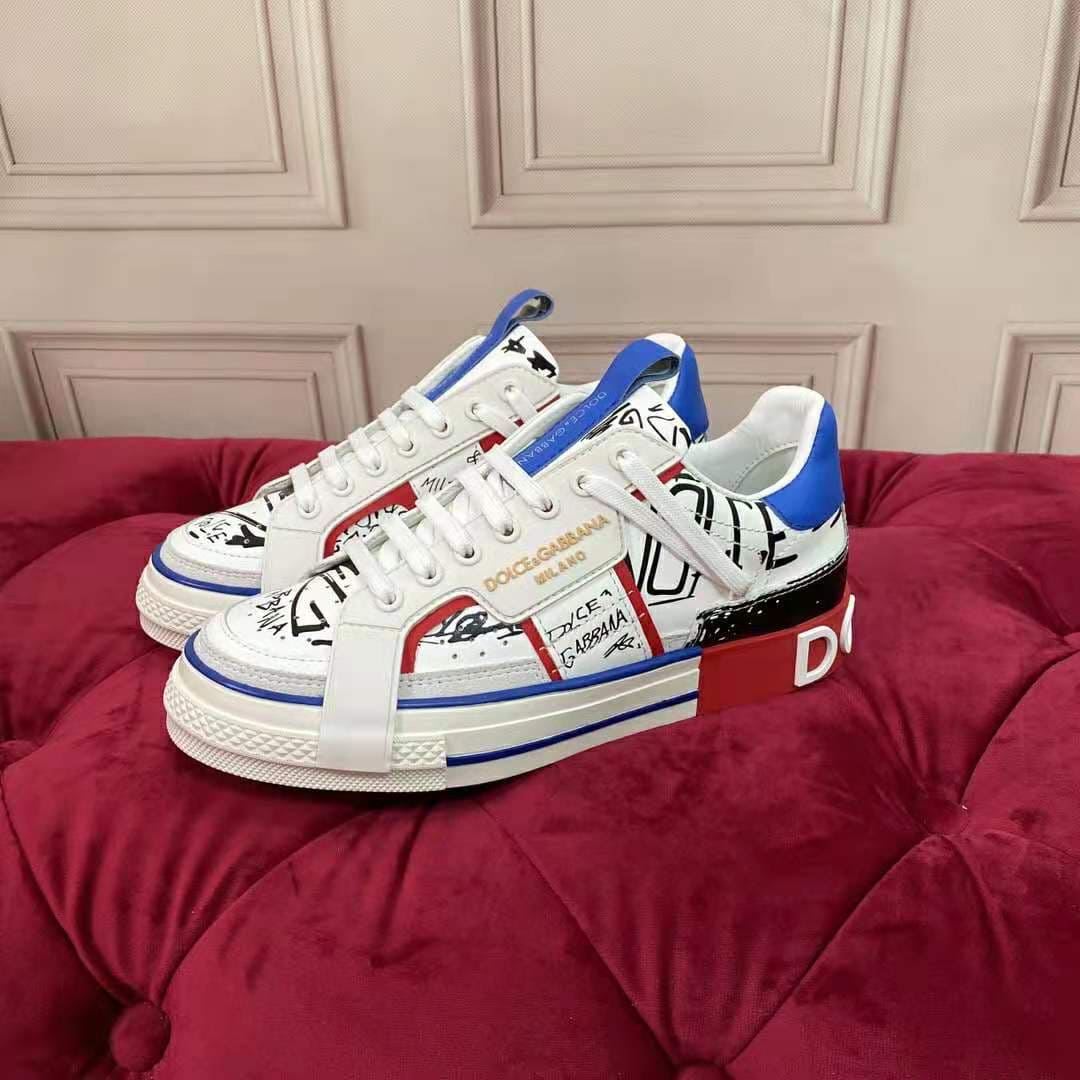 GIÀY DOLCE & GABBANA Graffiti-Print Calfskin Custom 2.Zero