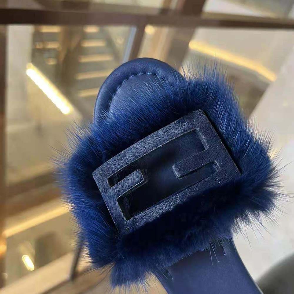 DÉP Fendi Women Baguette Blue Mink Slides