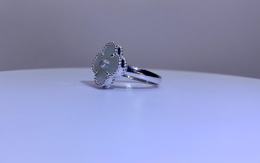 NHẪN VAN CLEEF & ARPELS ALHAMBRA VINTAGE DIAMOND GOLD 18K WHITE GOLD M.O.P