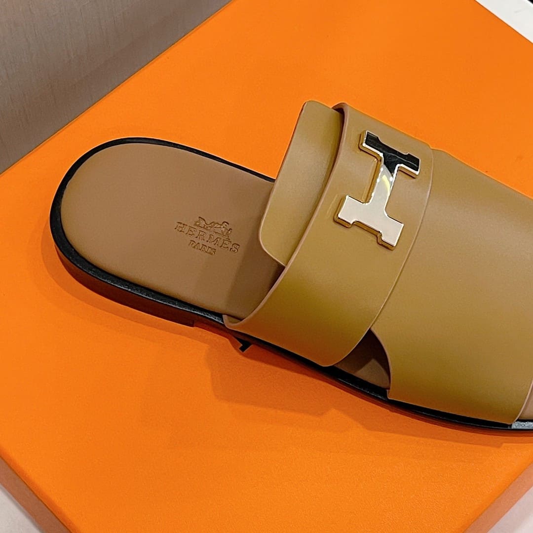 DÉP HERMES ARLES MULE BROWN SANDAL AAA