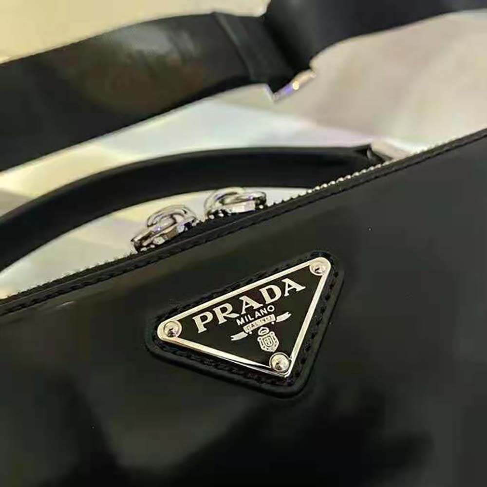 TÚI Prada Women Prada Brique Brushed Leather Bag-Black