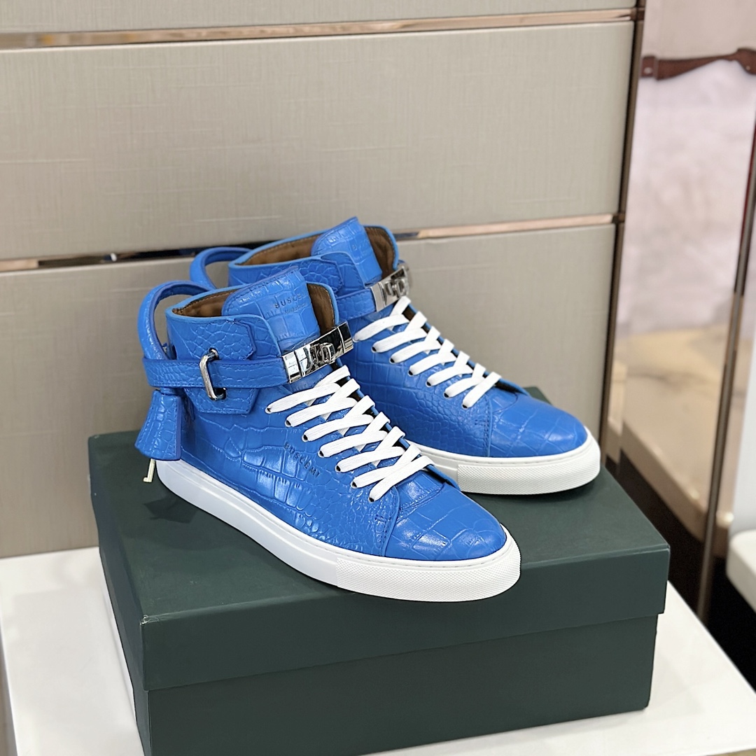 GIÀY BUSCEMI BLUE HIGH TOP SHOES AAA