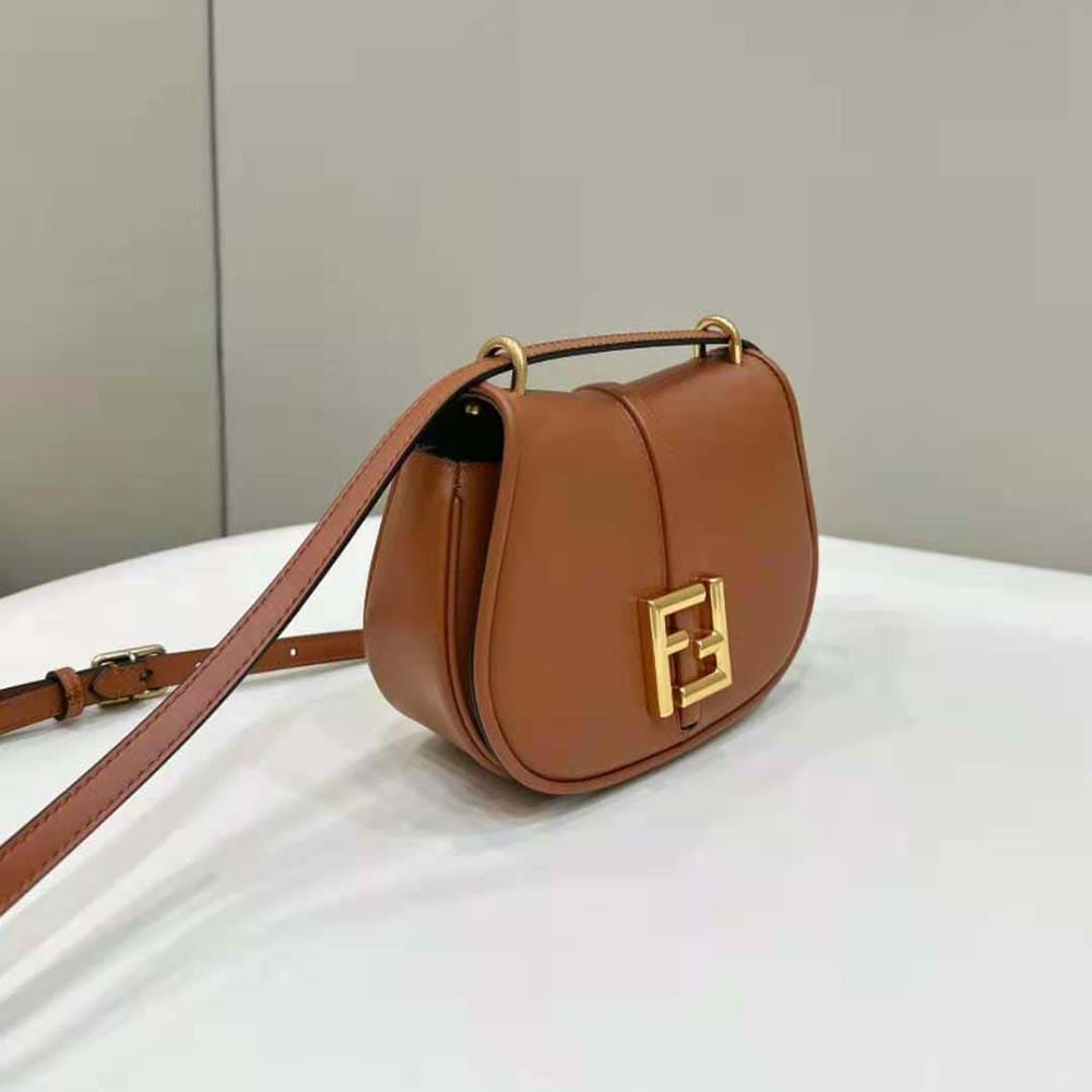 TÚI FENDI Women C’mon Mini Brown Leather Bag
