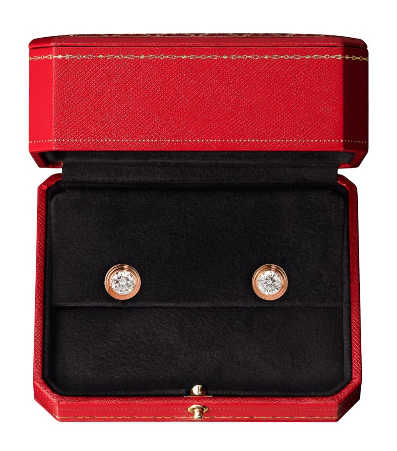 Bông tai CARTIER Medium Rose Gold and Diamond Cartier d'Amour Earrings vàng hồng 18K