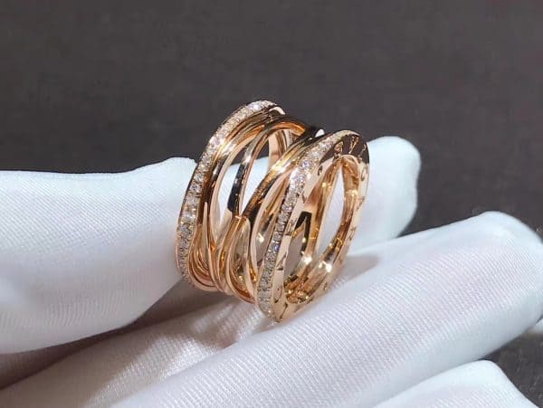 Nhẫn kim cương bốn vòng Bvlgari B.zero1 Design Legend vàng hồng 18K  (Liên hệ để biết giá)