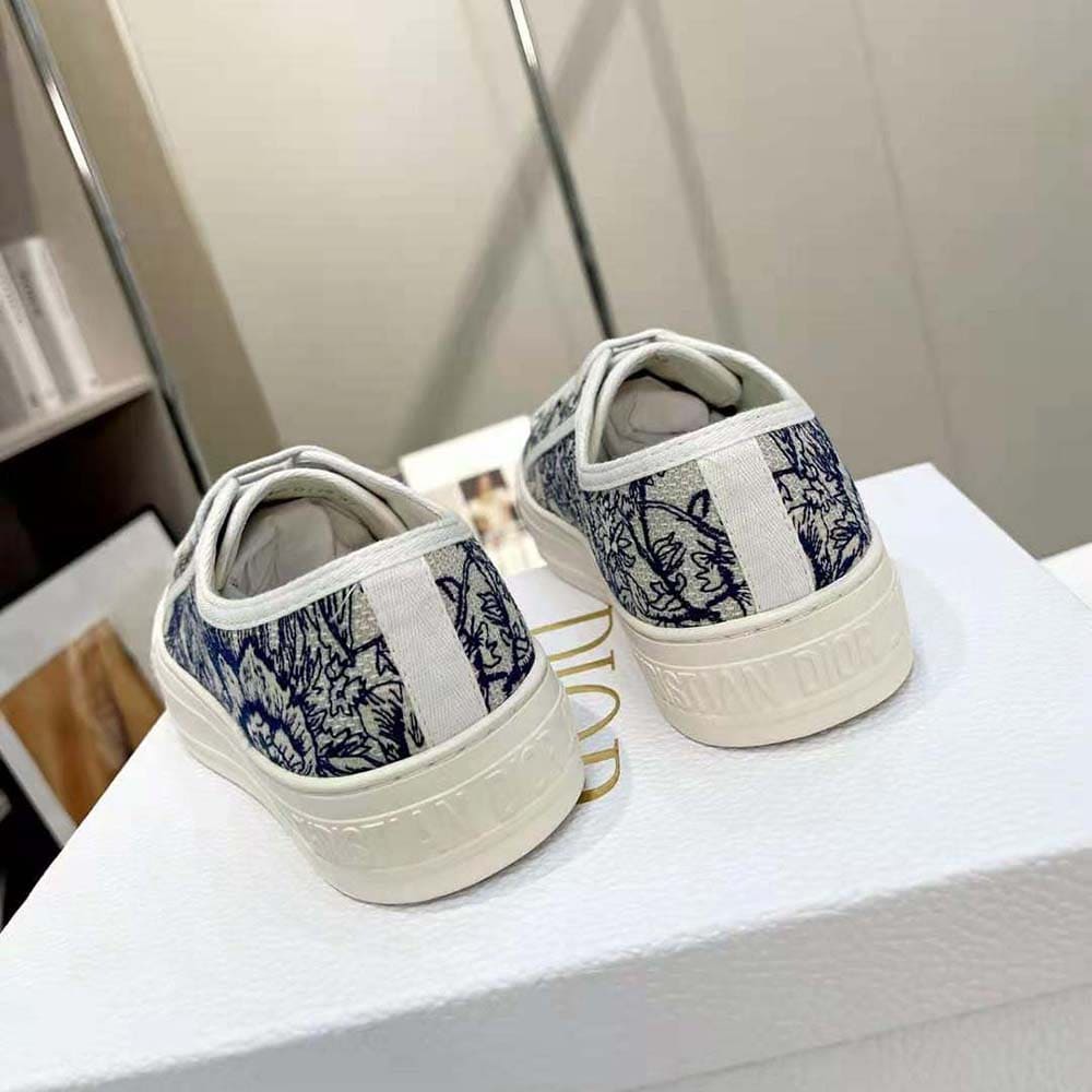 GIÀY Dior Women Walk’N’Dior Sneaker Black Multicolor Cotton Embroidered with Dior Petites Fleurs Motif