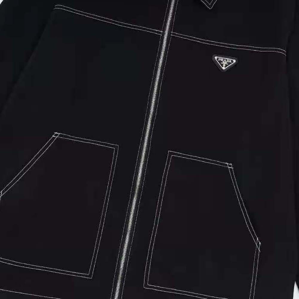 ÁO Prada Technical Fabric Blouson Jacket-Black