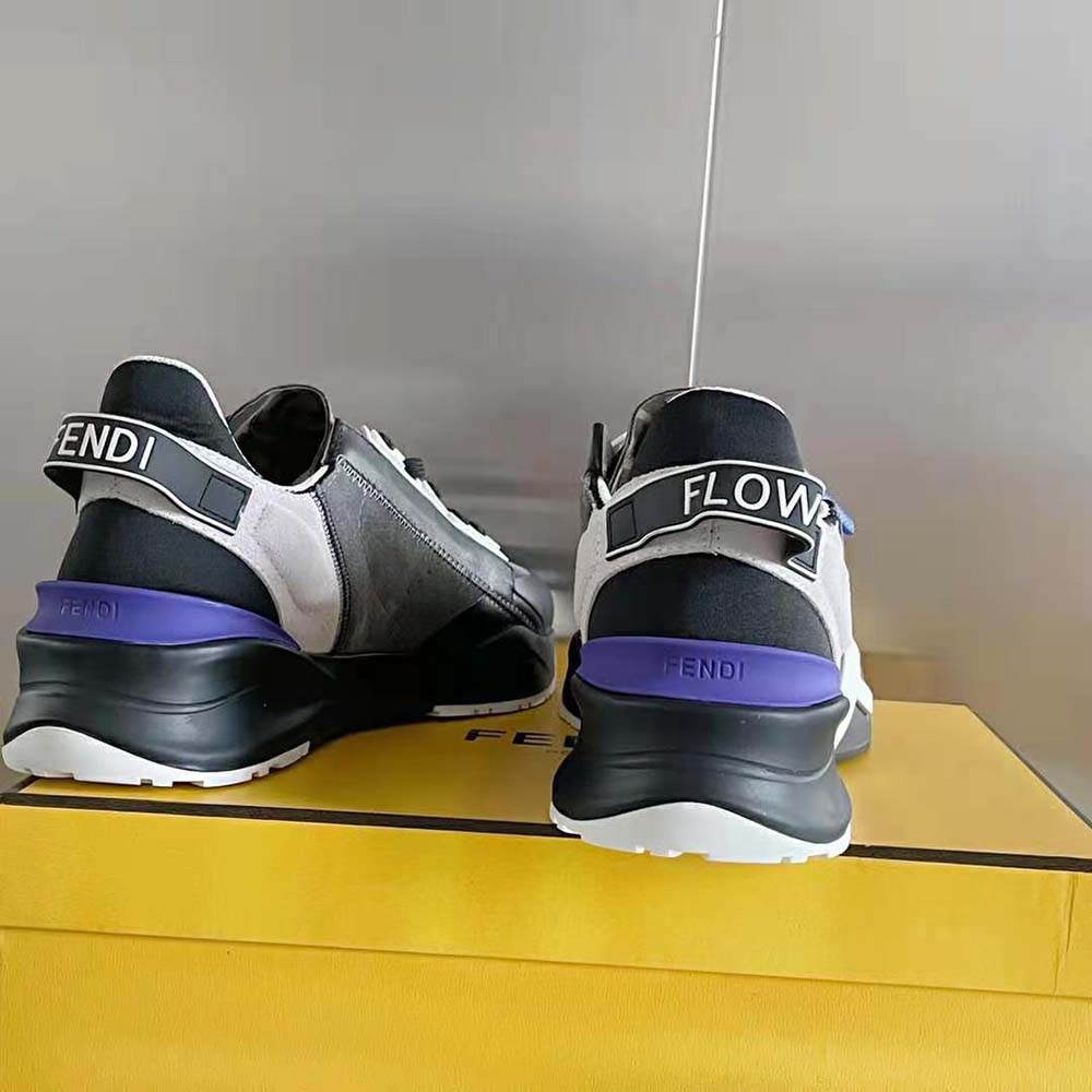 GIÀY FENDI Men Flow Suede Low-Tops-Navy