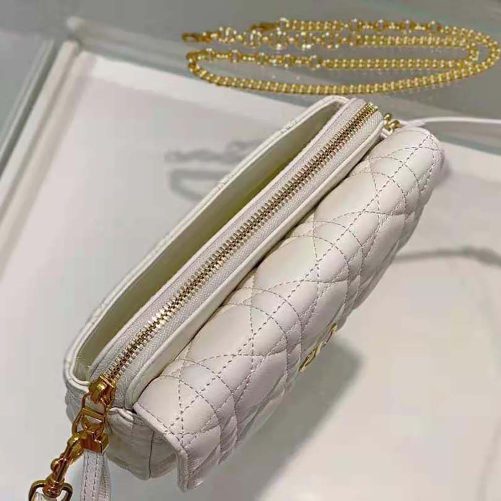 TÚI Dior Women Caro Pouch Latte Supple Cannage Calfskin