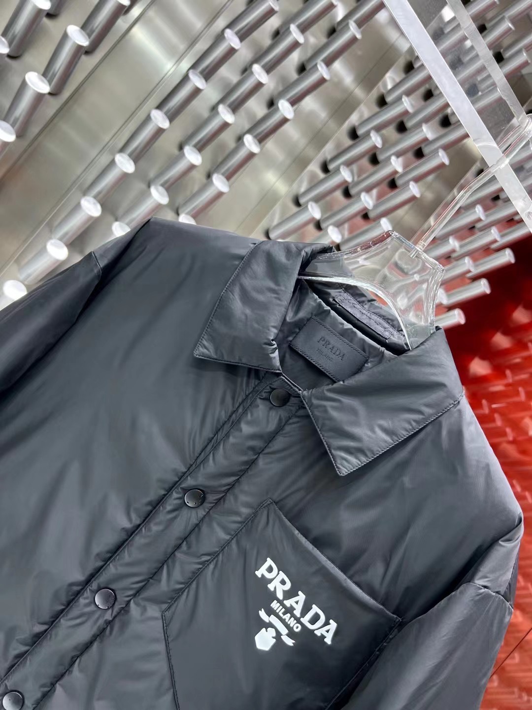 ÁO PRADA Triangle Down Jacket Coat