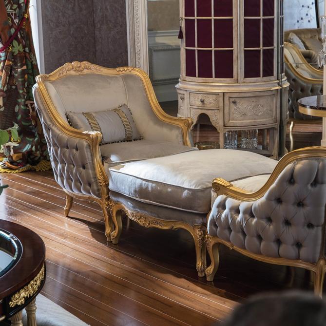 BỘ GHẾ DA CLASSICO DÁT VÀNG PHONG CÁCH OTTOMAN