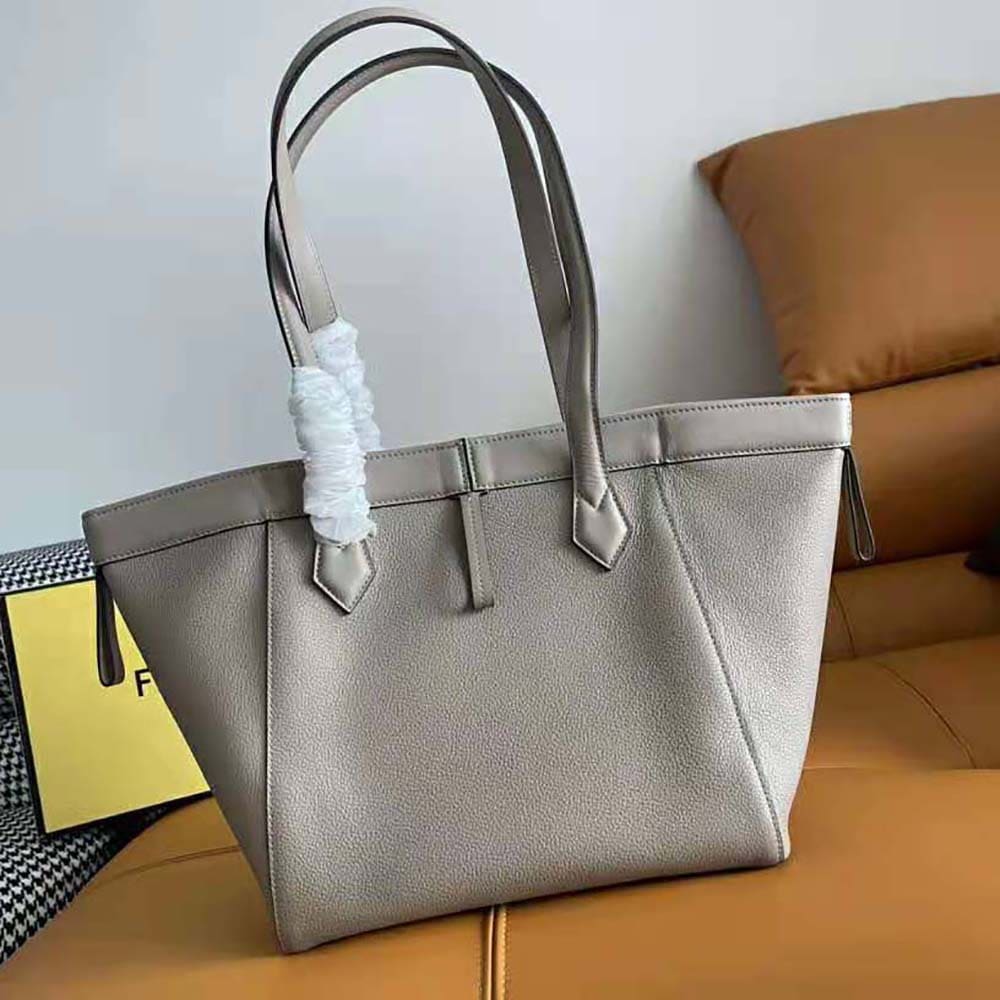 TÚI FENDI Women Origami Medium Dove Gray Leather Bag