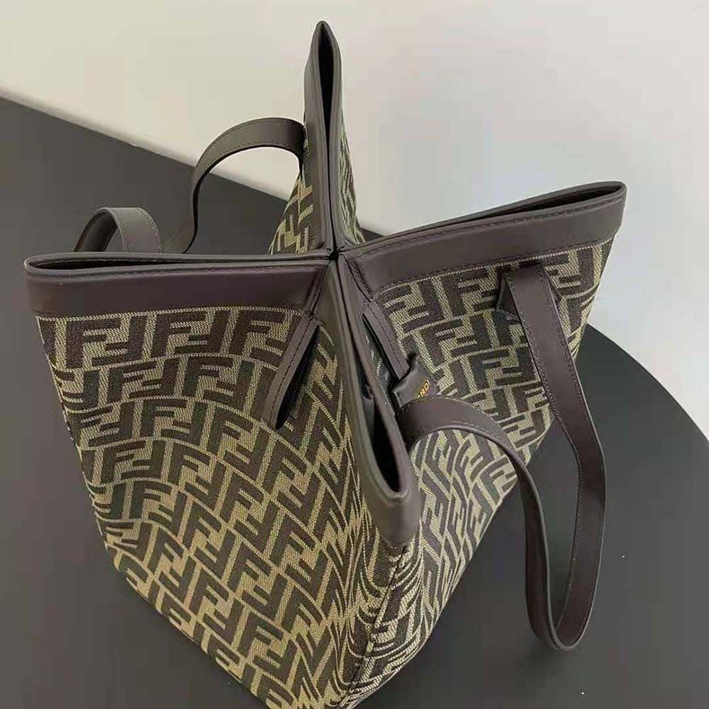 TÚI Fendi Women Origami Large Brown FF Jacquard Fabric Bag that can be Transformed
