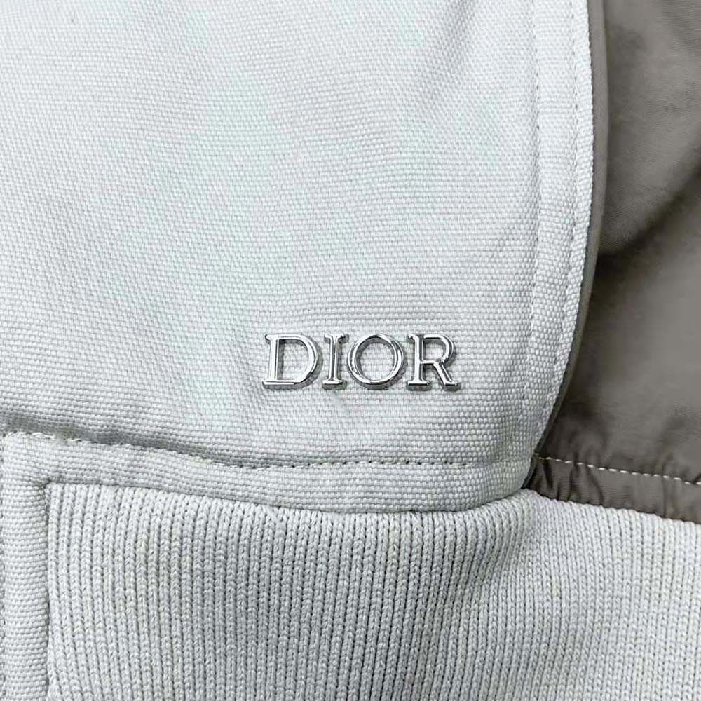 ÁO Dior Men Bomber Jacket Gray Cotton Canvas