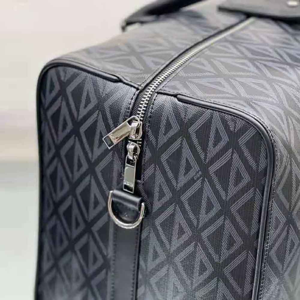 TÚI DIOR Lingot 50 Duffle Bag Black CD Diamond Canvas