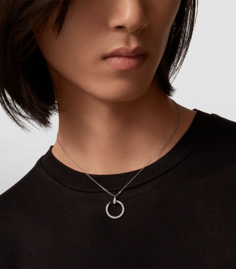Vòng cổ CARTIER White Gold and Pavé Diamond Juste un Clou Necklace vàng trắng 18K
