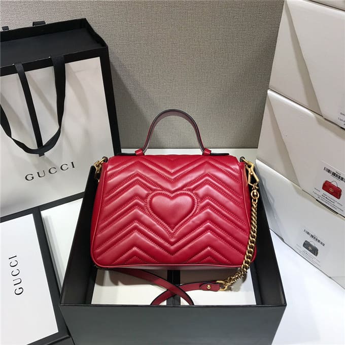 TÚI Gucci GG marmont small top handle bag red Top Quality