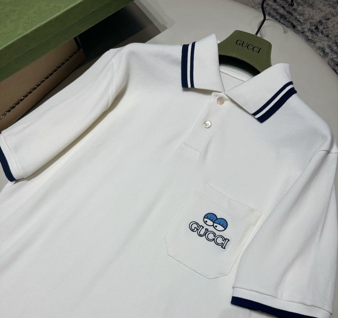 ÁO GUCCI GG POLO SHIRT MÀU TRẮNG UNISEX