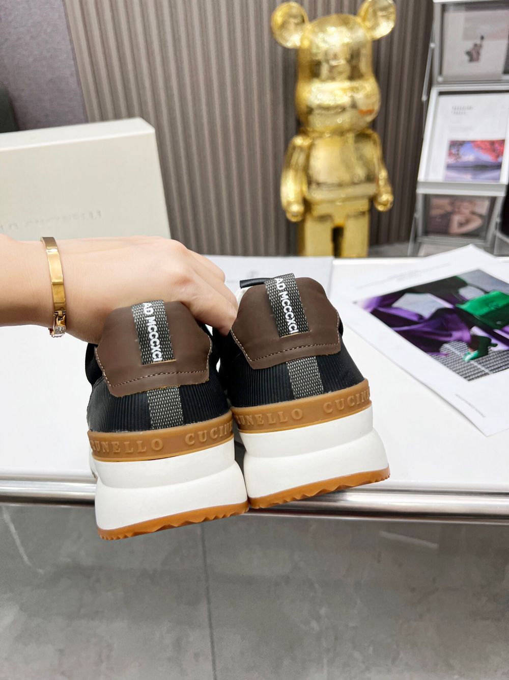 GIÀY BRUNELLO CUCINELLI Suede Black Sneaker shoes