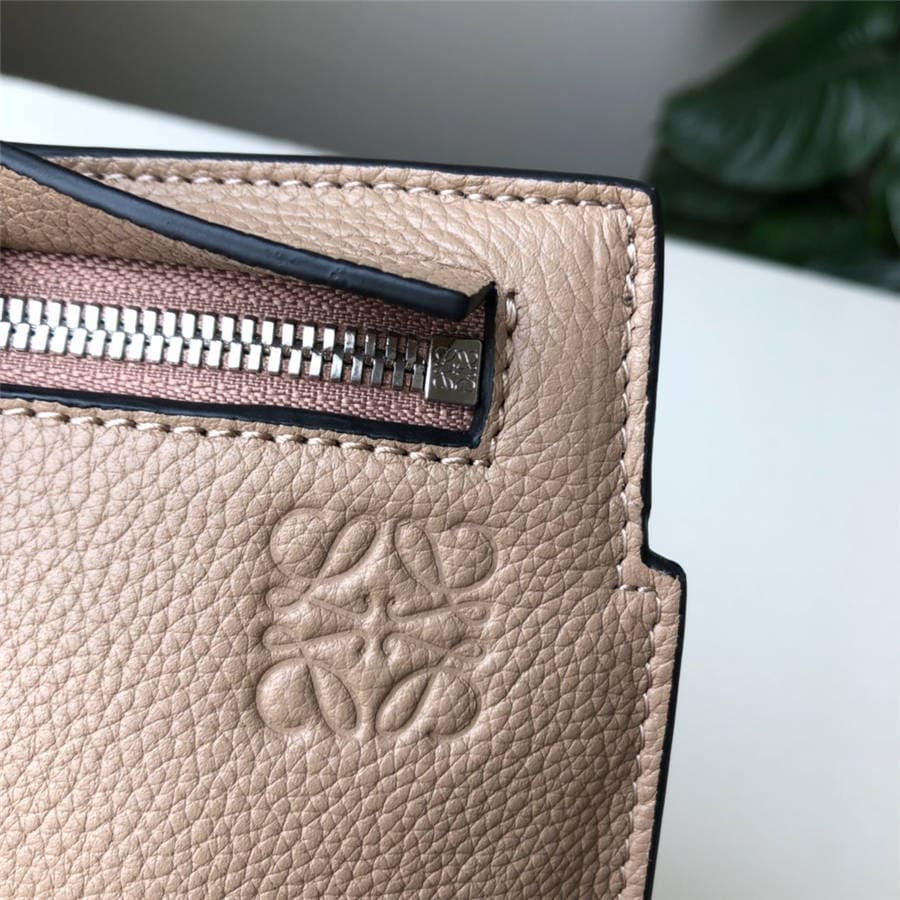 Túi LOEWE ladies clutch bag new pebbled leather T Pouch handbag Brown