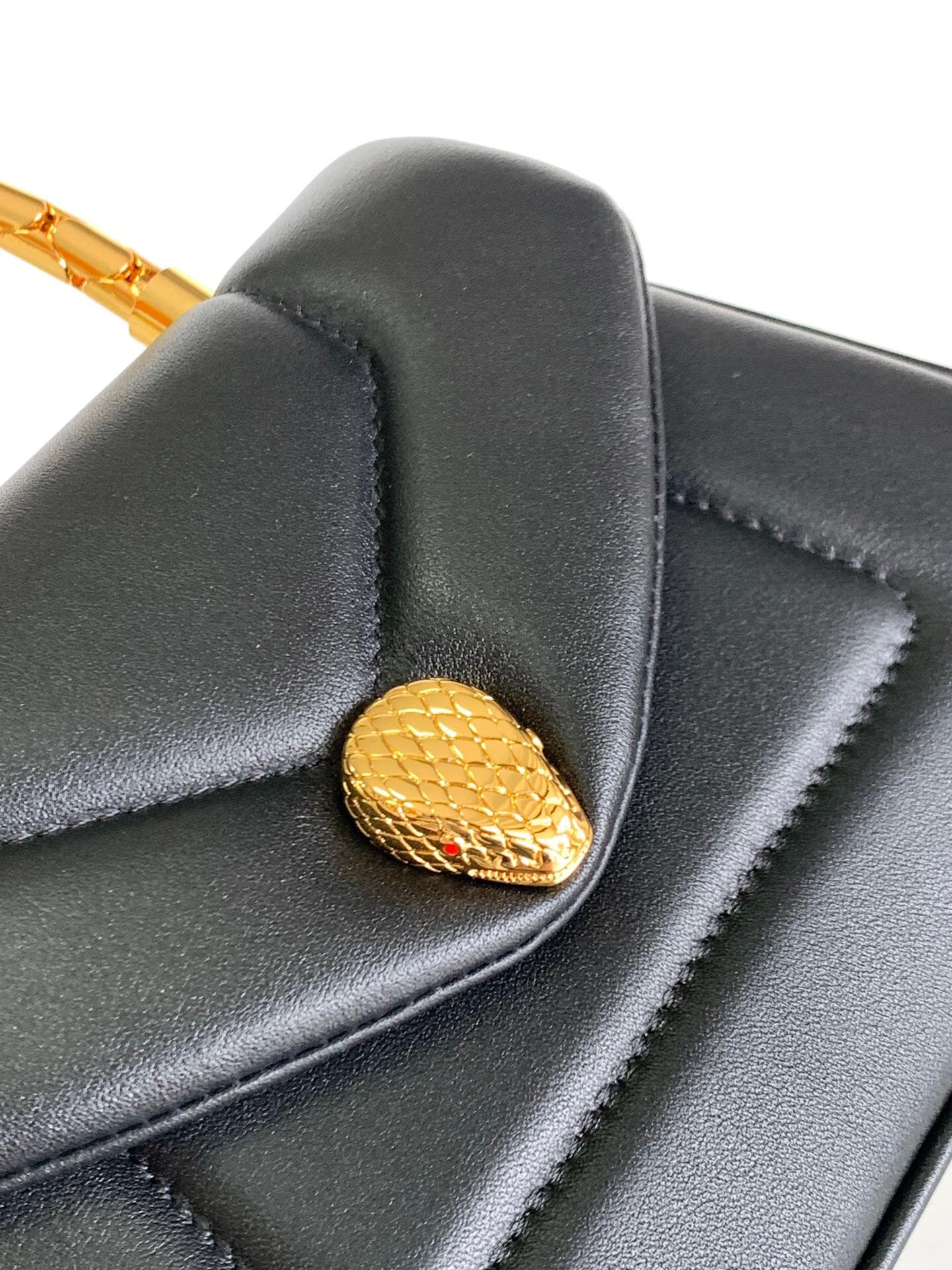 TÚI BVLGARI SERPENTI CALFSKIN BLACK