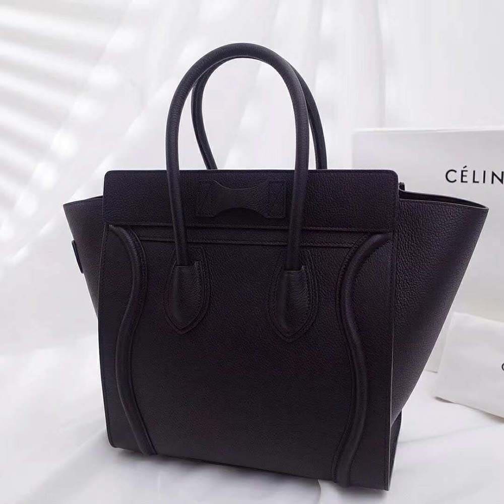 TÚI Celine Women Micro Luggage Handbag in Smooth Calfskin-Black