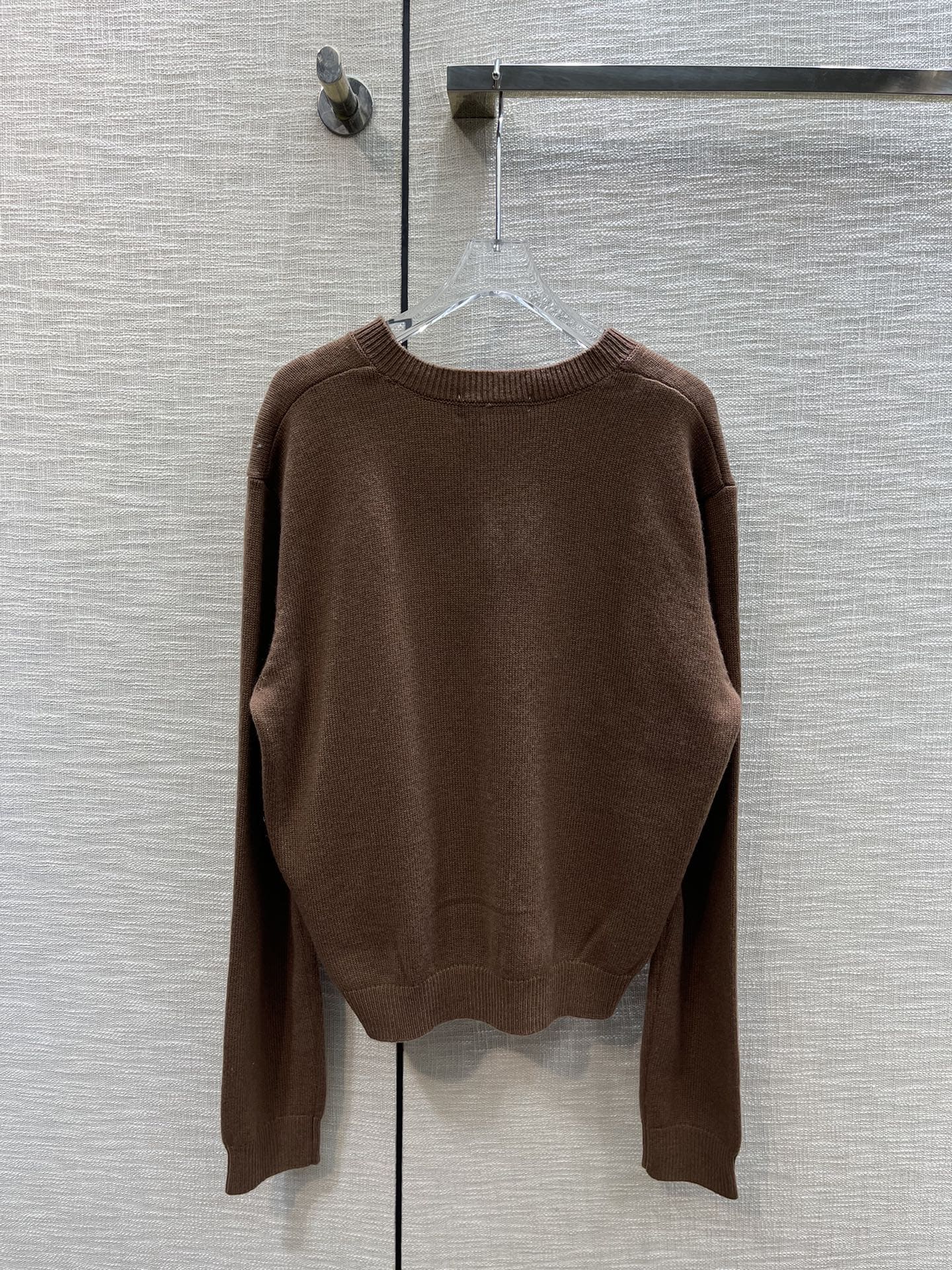 ÁO DIOR V-Neck Brown Sweater