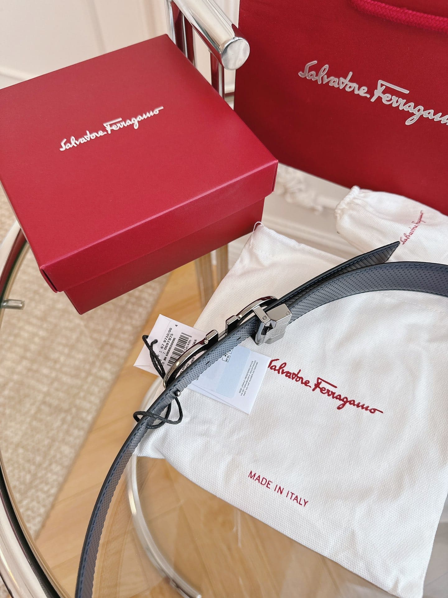 DÂY LƯNG Salvatore Ferragamo Adjustable Gancini Belt Khóa bạc