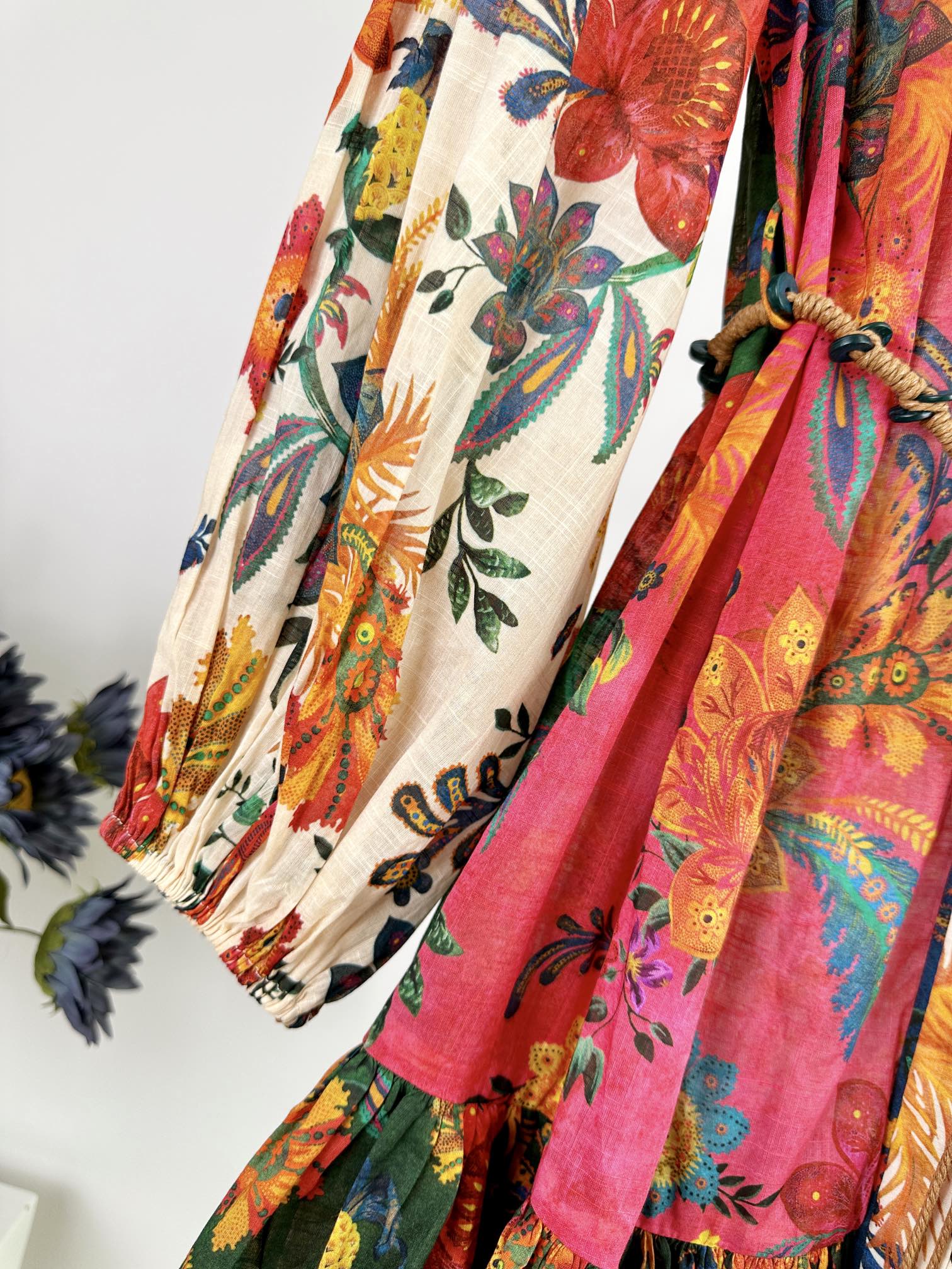 VÁY ZIMMERMANN Colorful Flower Vintage Dress Dài Tay