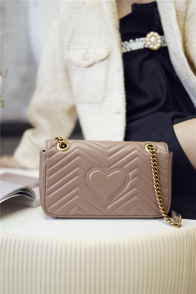 TÚI Gucci Marmont small matelasse shoulder bag beige Top Quality