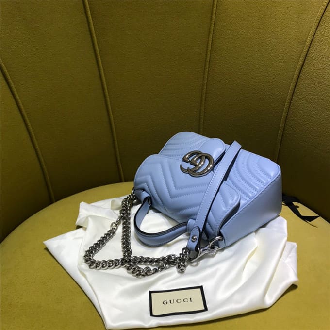 TÚI Gucci GG marmont mini top handle bag blue Top Quality