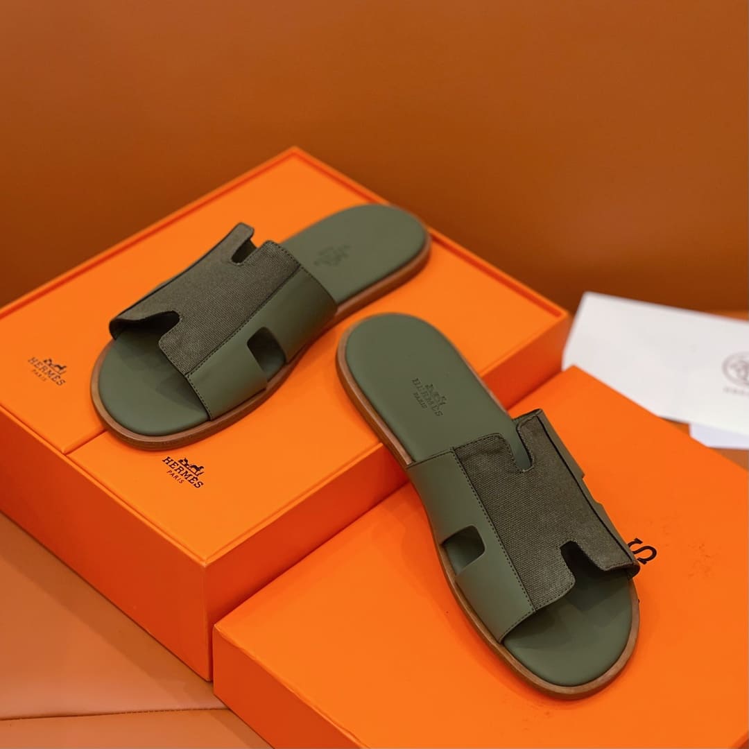 DÉP HERMES IZMIR MILITARY GREEN H SANDAL AAA