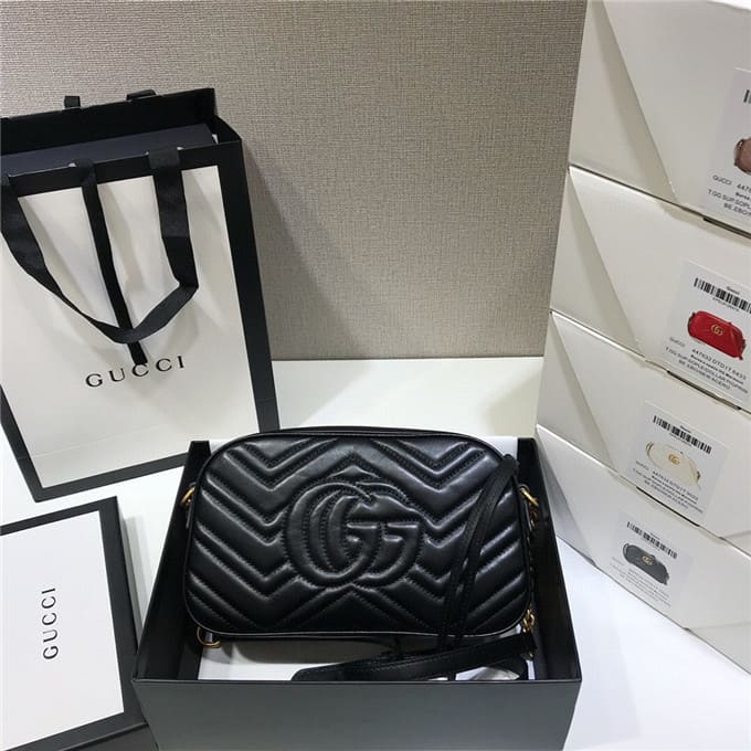 TÚI Gucci GG marmont small matelasse shoulder bag black Top Quality