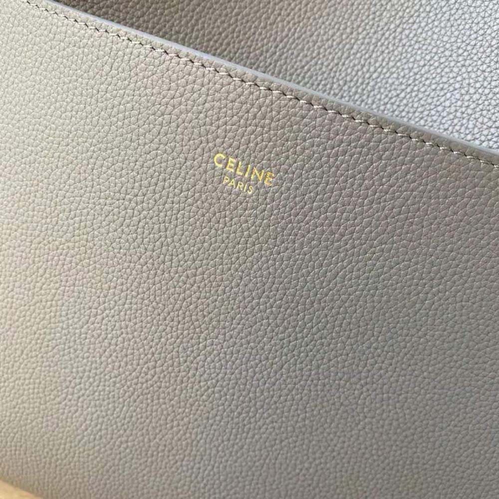 TÚI Celine Women Sangle Bucket Bag in Soft Grained Calfskin-Silver