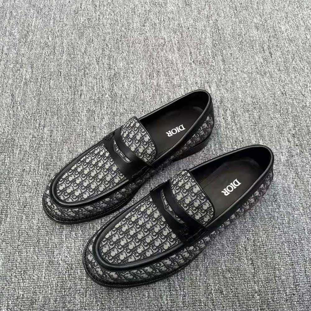 GIÀY DIOR Granville Loafer Beige and Black Dior Oblique Jacquard