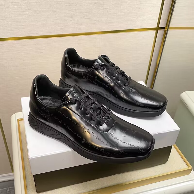 GIÀY BERLUTI Leather Black Sneaker shoes