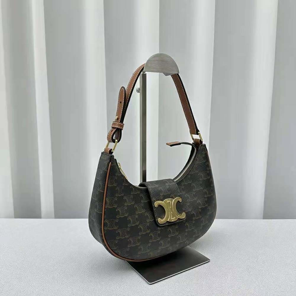 TÚI Celine Women Ava Triomphe Soft Bag in Triomphe Canvas and Calfskin