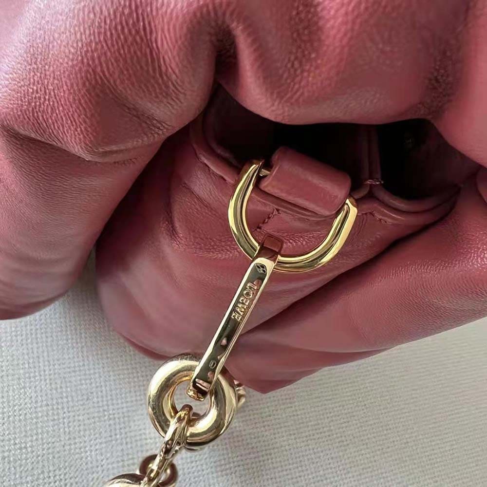 TÚI LOEWE Puffer Goya bằng da cừu Nappa bóng màu đỏ đậm