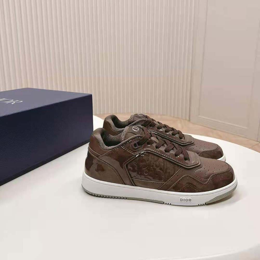 GIÀY DIOR B27 Low-top Sneaker Plum Patent Calfskin and Dior Oblique Gravity Leather