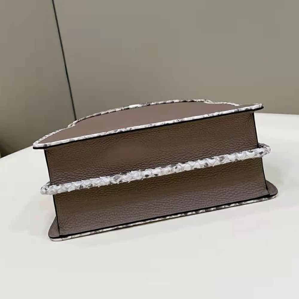 TÚI FENDI Women Peekaboo Iseeu Small Gray Full Grain Leather and Elaphe Bag