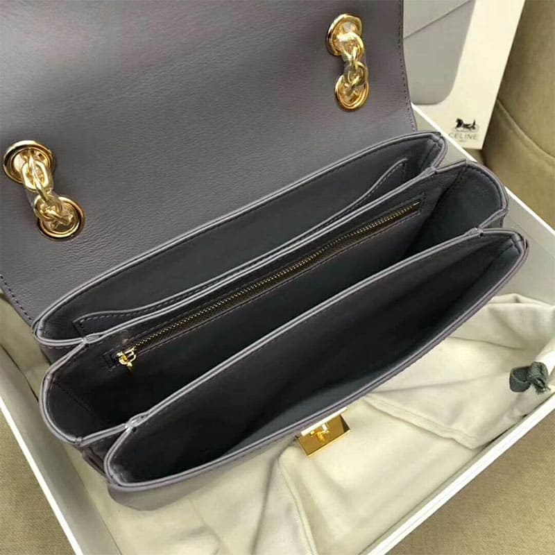 TÚI Celine Women Medium C Bag in Shiny Calfskin-Silver