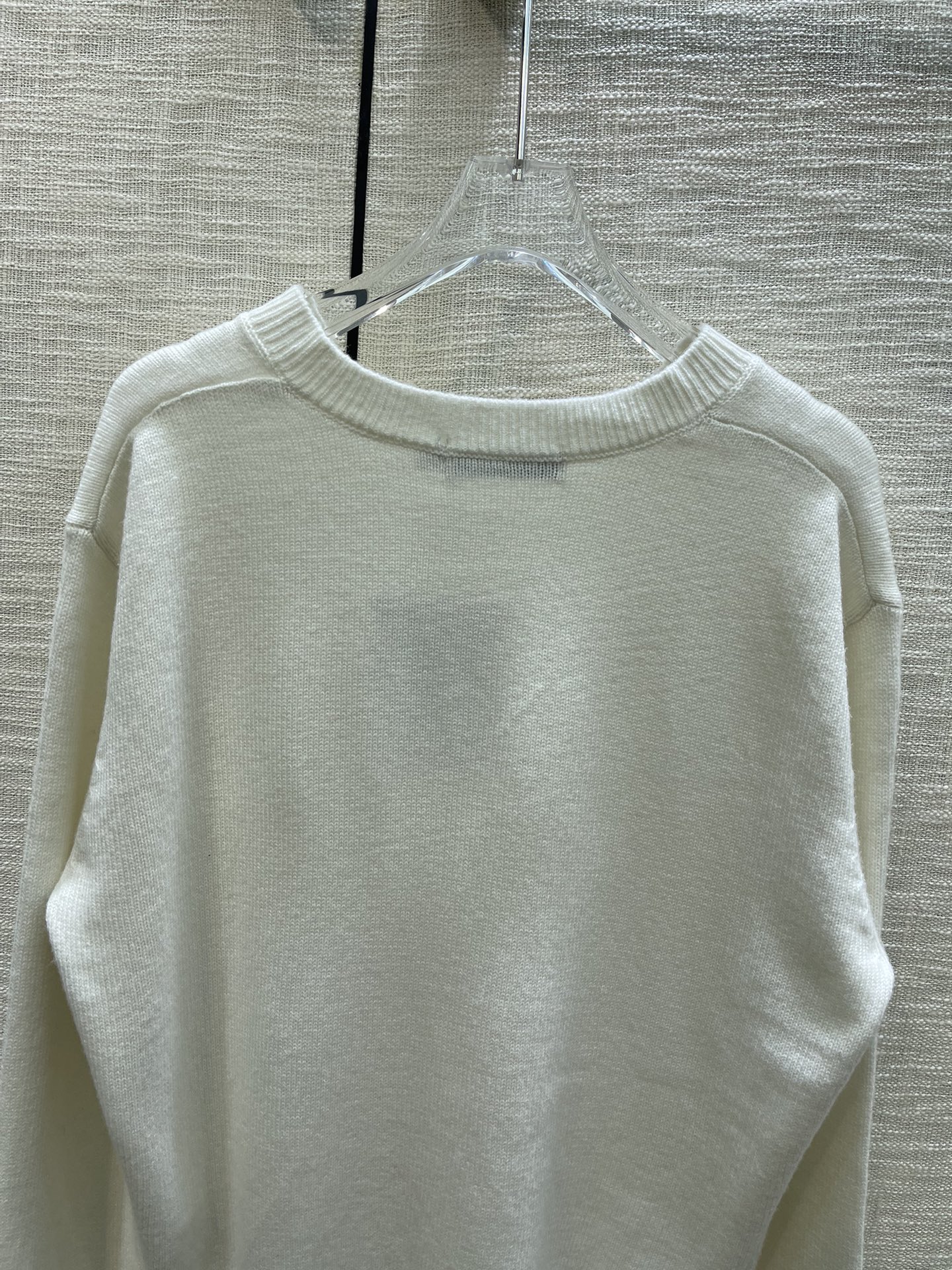 ÁO DIOR V-Neck White Sweater
