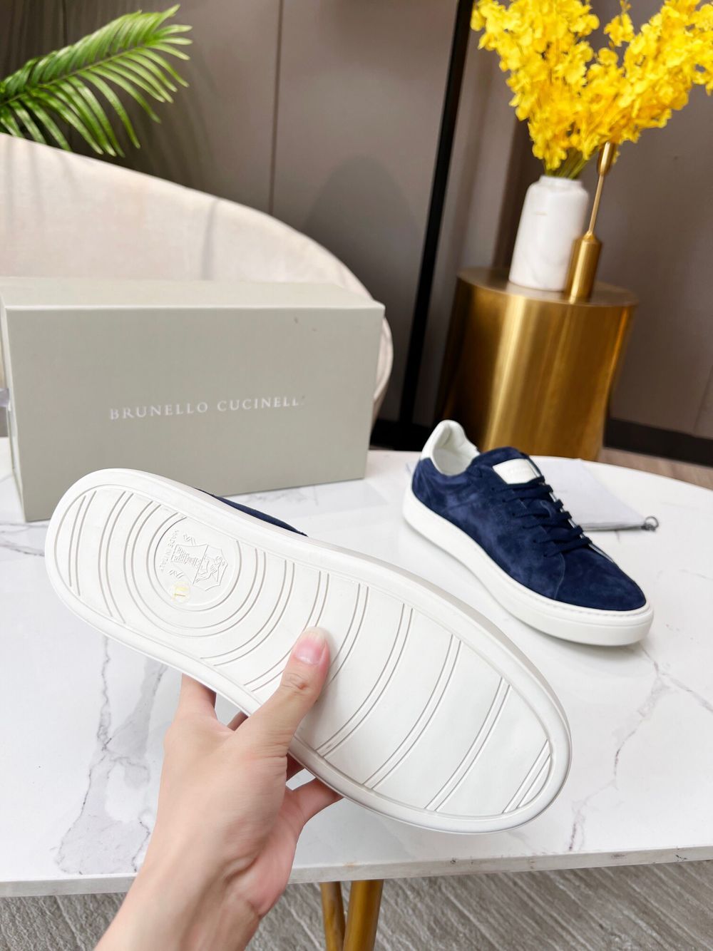 GIÀY BRUNELLO CUCINELLI Suede Blue Sneaker shoes