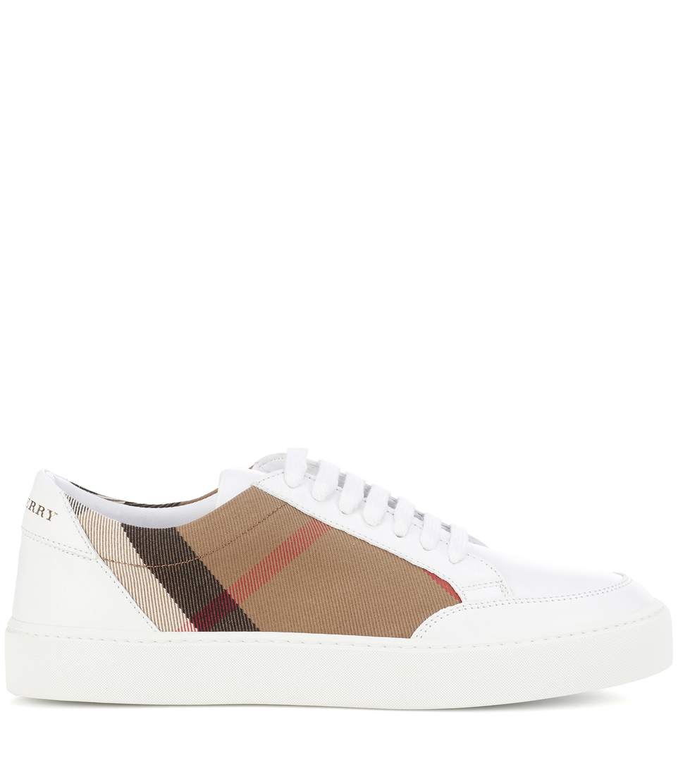 GIÀY BURBERRY Salmond leather and fabric sneakers